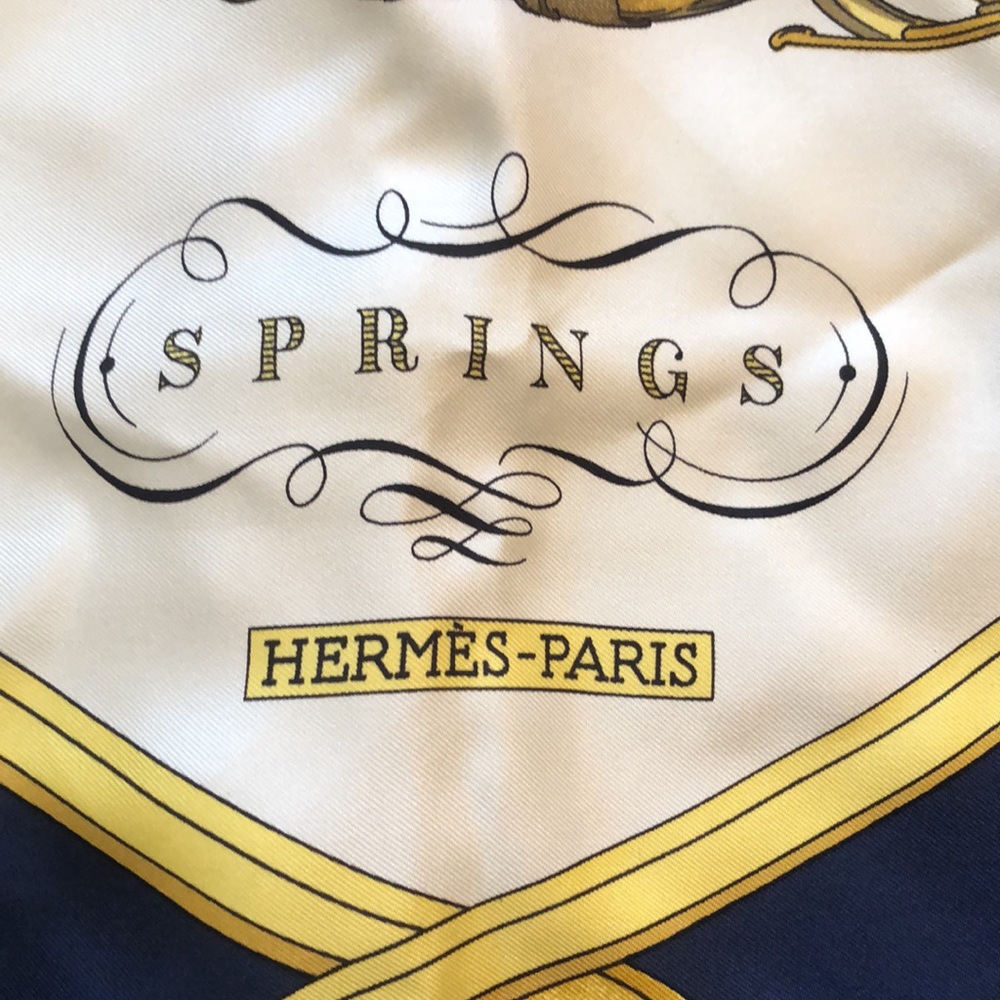 Hermès Springs Philippe Ledoux Silk Scarf- Amazing Condition - Picture 3 of 6